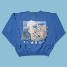 Vintage Alaska Wolf Women's Sweater Small 