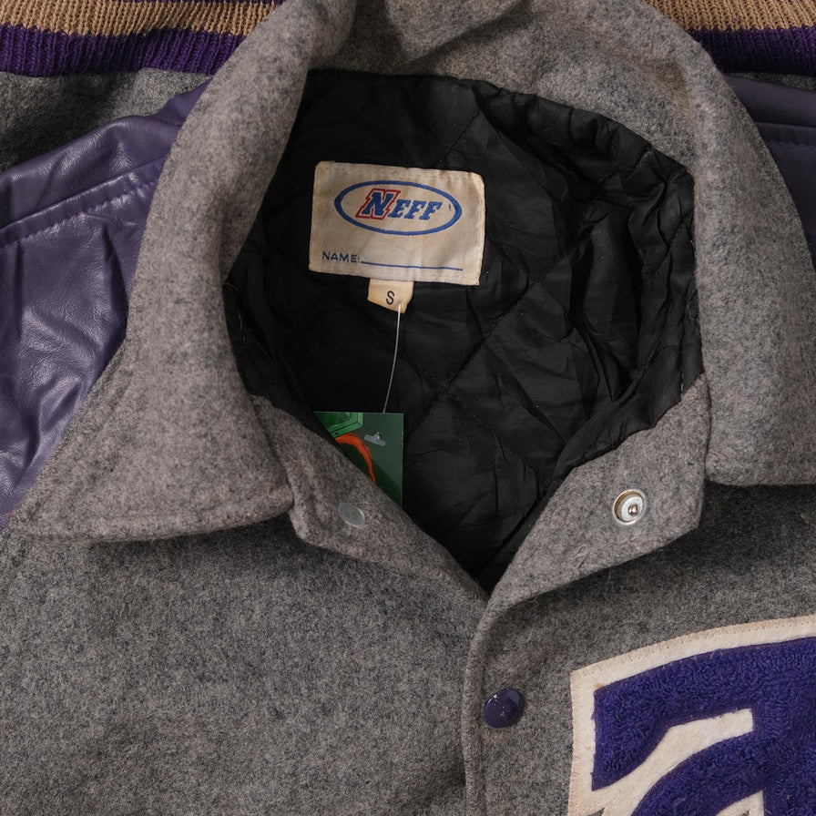 Vintage Women's Wool Leather Varsity Jacket Small 