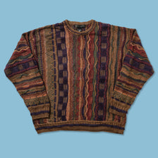 Vintage Coogi Style Knit Sweater Medium 