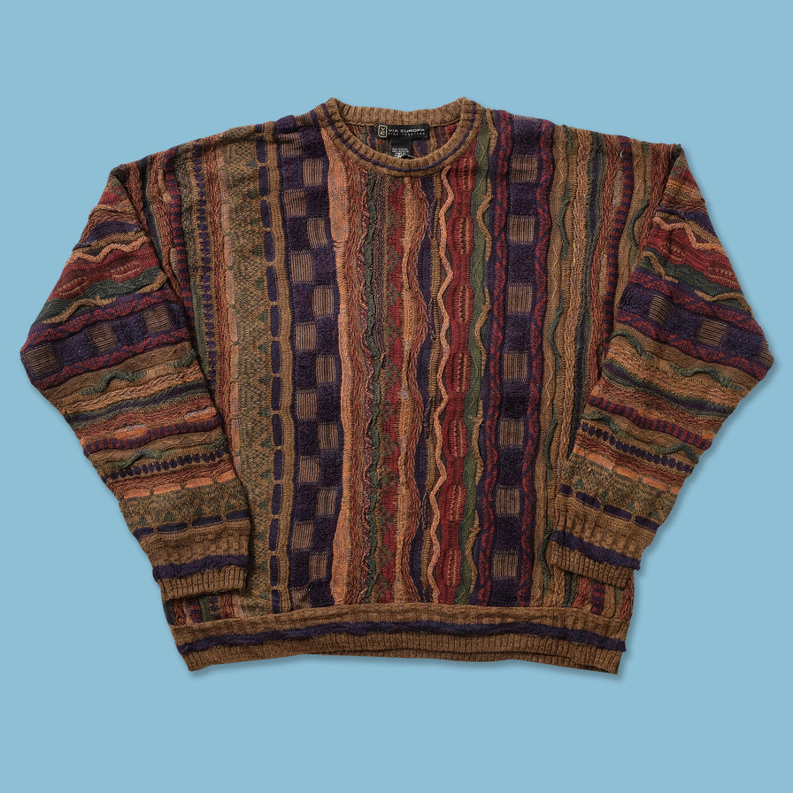 Vintage Coogi Style Knit Sweater Medium 