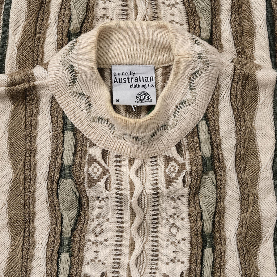 Vintage Coogi Style Knit Sweater Medium 