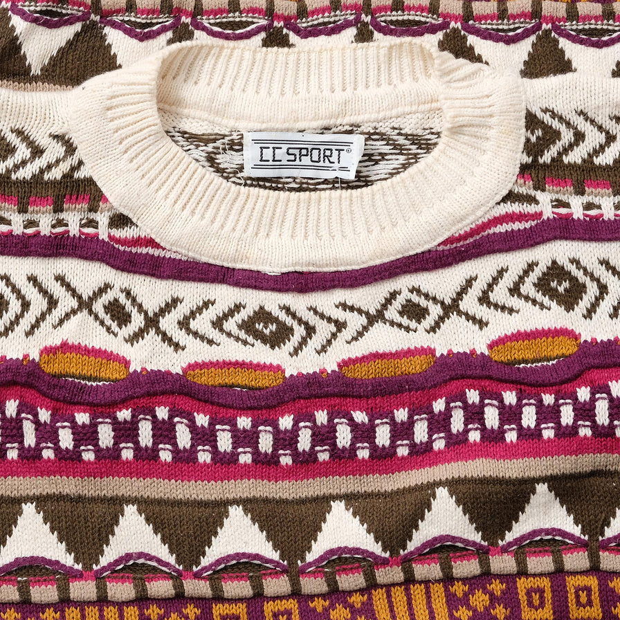 Vintage Coogi Style Knit Sweater Large 