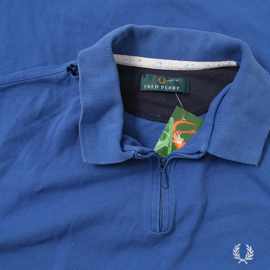 Vintage Fred Perry Q-Zip Polo Medium 