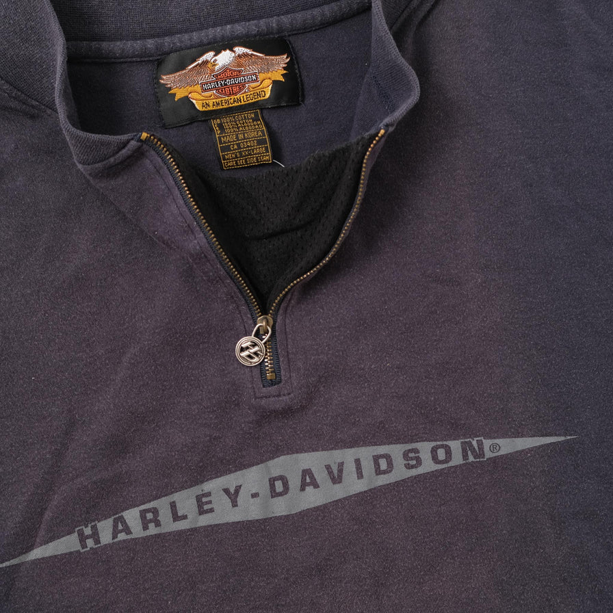 Vintage Harley Davidson Q-Zip Sweater XXLarge 