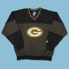 Vintage Green Bay Packers V-Neck Sweater Medium 