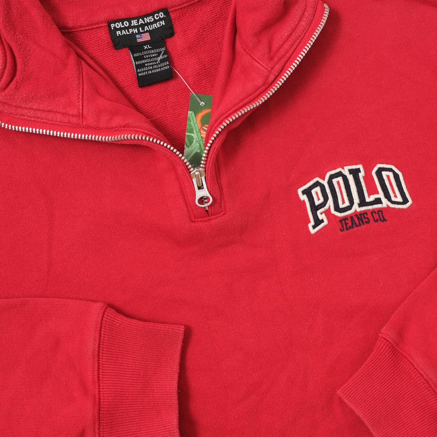 Vintage Polo Jeans Q-Zip Sweater XLarge 