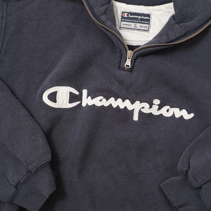 Vintage Champion Q-Zip Sweater Large 