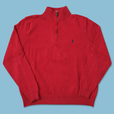 Vintage Polo Ralph Lauren Q-Zip Knit Sweater Large 