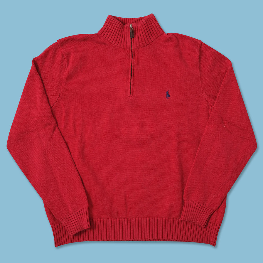 Vintage Polo Ralph Lauren Q-Zip Knit Sweater Large 