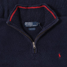 Vintage Polo Ralph Lauren Q-Zip Knit Sweater Small 