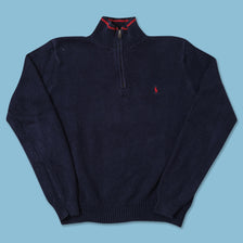 Vintage Polo Ralph Lauren Q-Zip Knit Sweater Small 