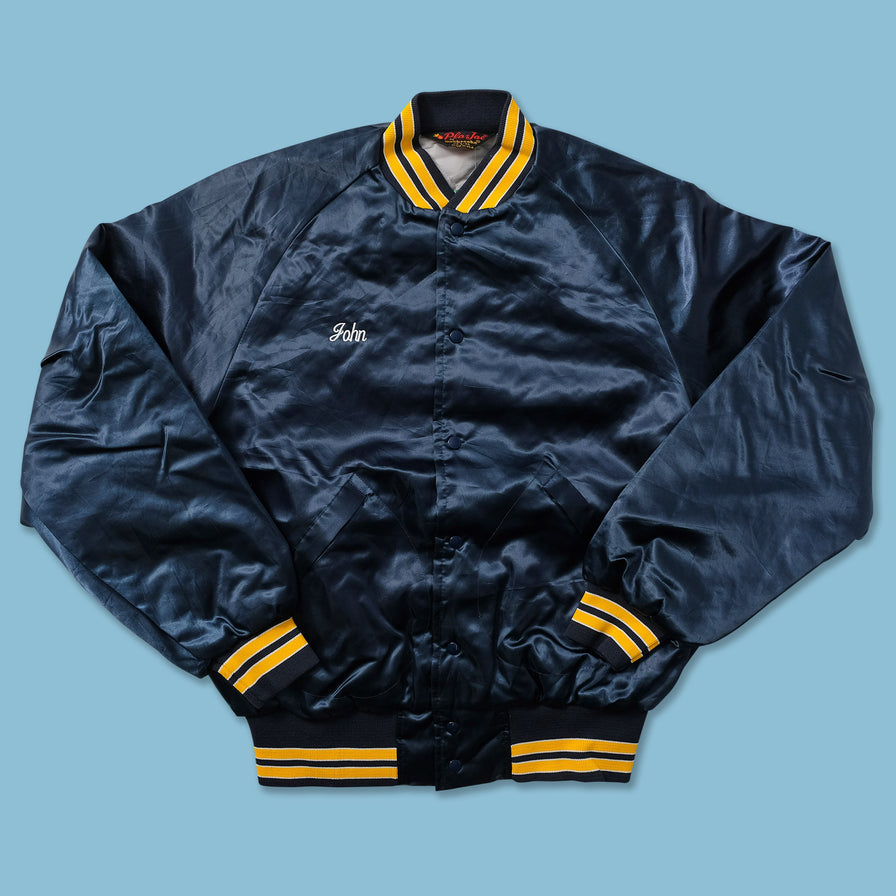 Vintage Padded Satin Varsity Jacket Large 