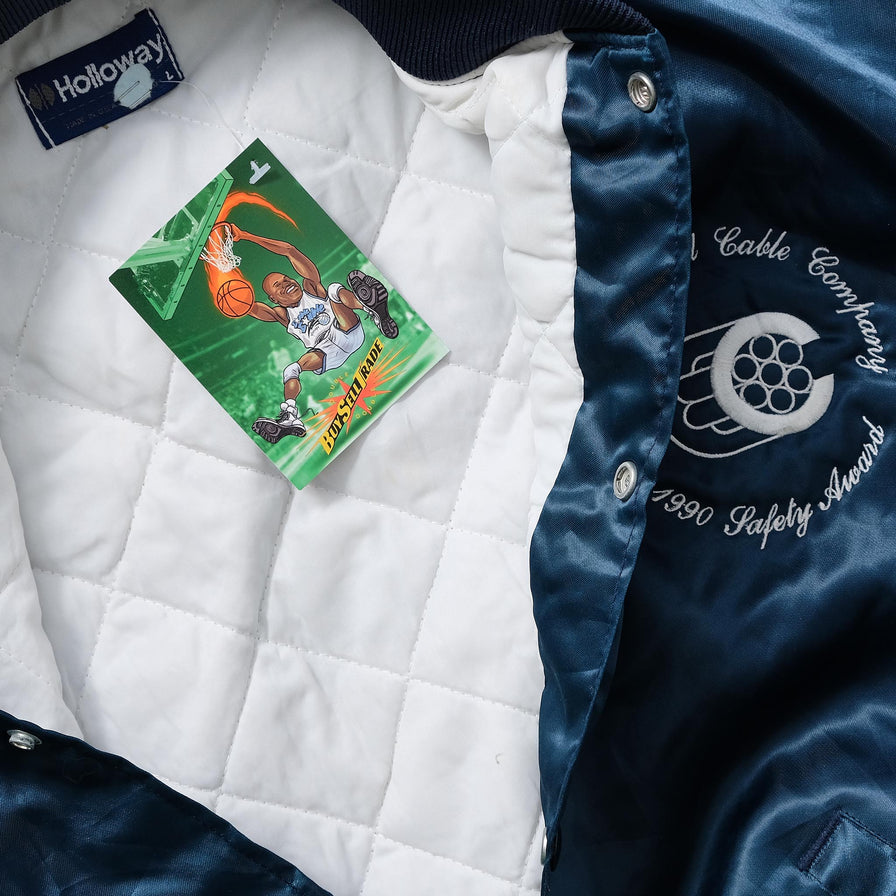 1990 Padded Satin Varsity Jacket Large 