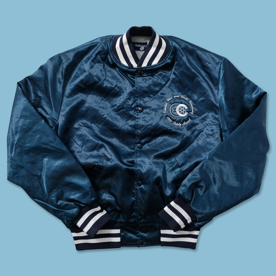 1990 Padded Satin Varsity Jacket Large 