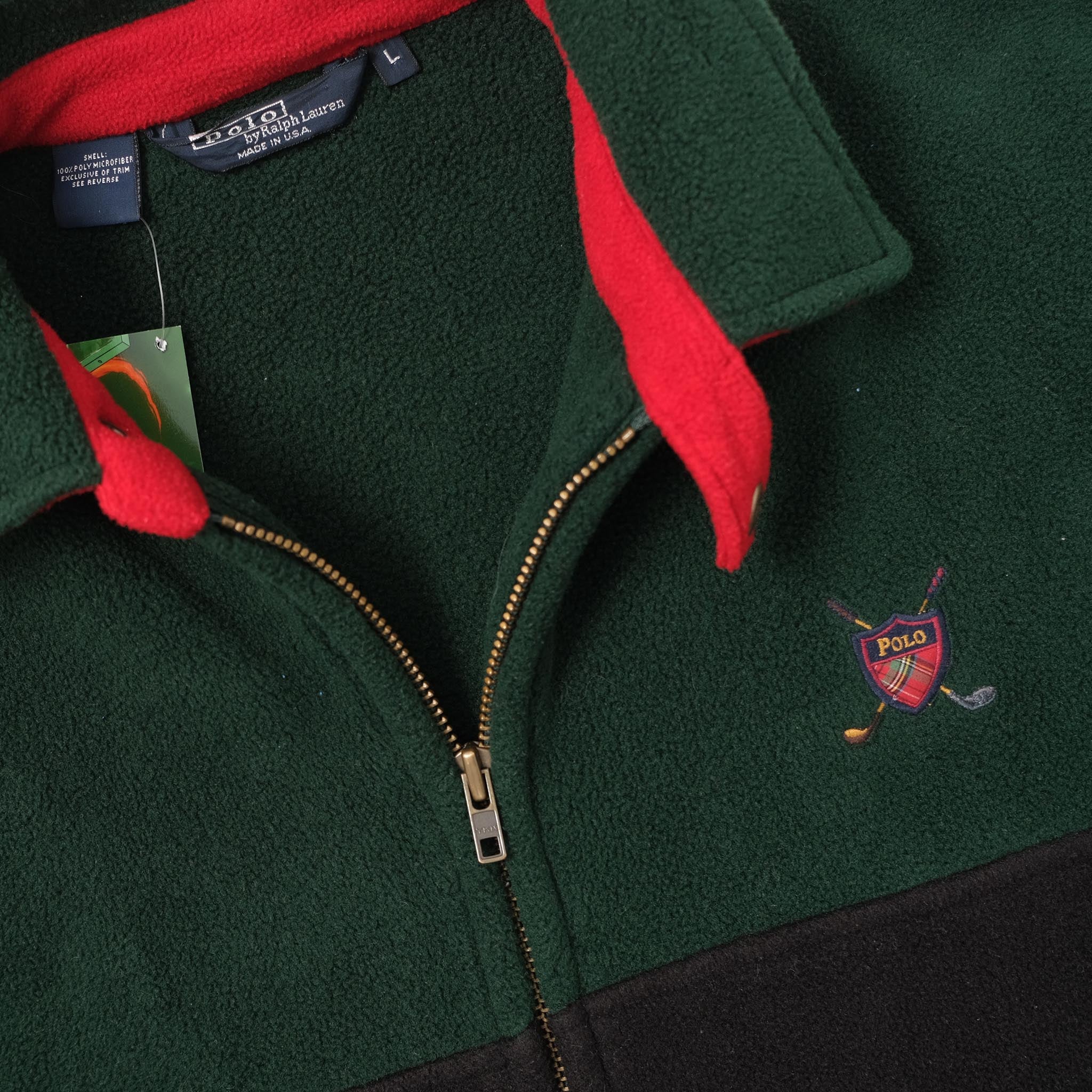 Vintage Polo Ralph Lauren Golf Fleece Jacket Large Double Double Vintage