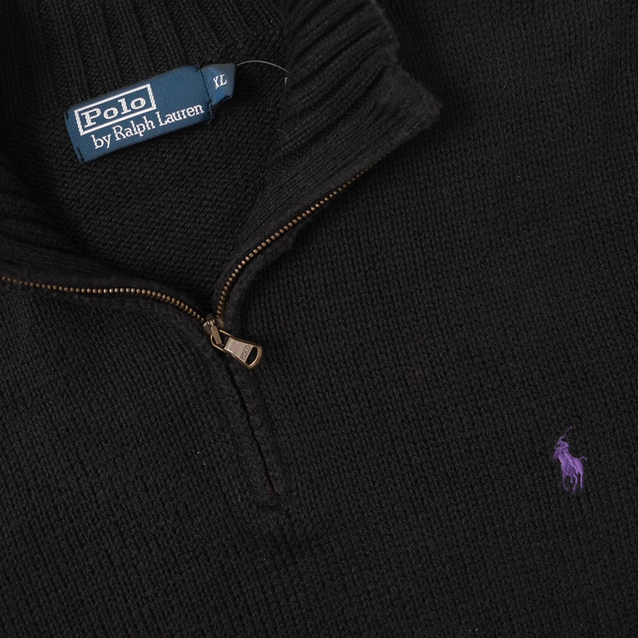 Vintage Polo Ralph Lauren Q-Zip Knit Sweater XLarge 