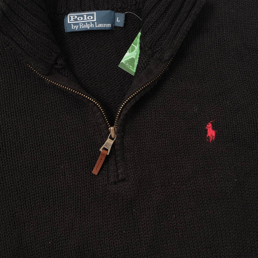 Vintage Polo Ralph Lauren Q-Zip Knit Sweater Large 
