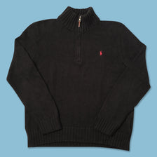 Vintage Polo Ralph Lauren Q-Zip Knit Sweater Large 