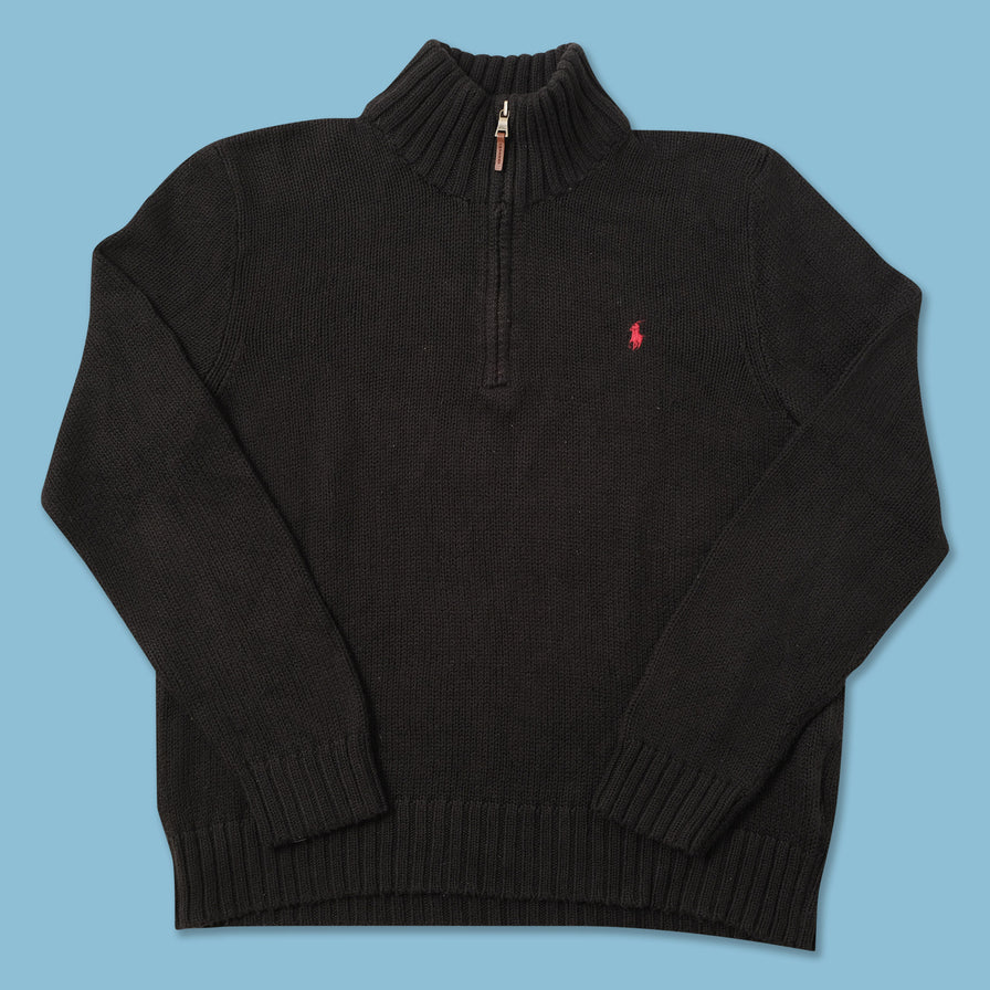 Vintage Polo Ralph Lauren Q-Zip Knit Sweater Large 
