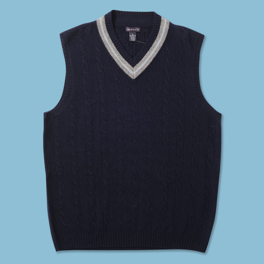 Vintage Gant Cable Knit Vest XLarge 