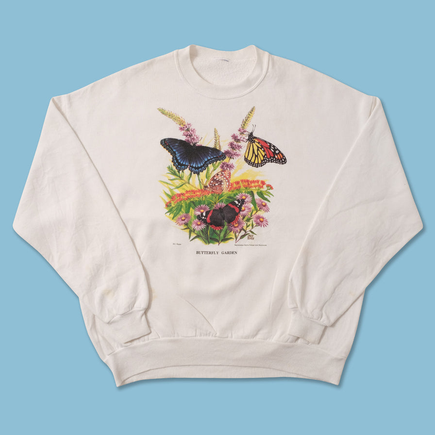 Vintage Butterfly Garden Sweater XLarge 