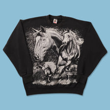 Vintage Horses Sweater Medium 