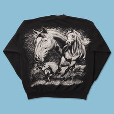 Vintage Horses Sweater Medium 