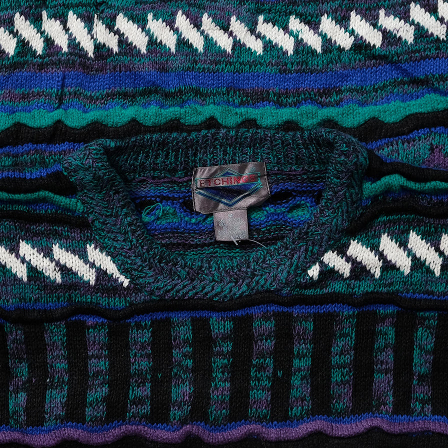 Vintage Coogi Style Knit Sweater Medium 