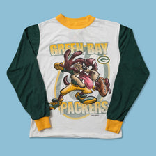 Vintage 1998 Kids Taz Green Bay Packers Longsleeve XLarge 