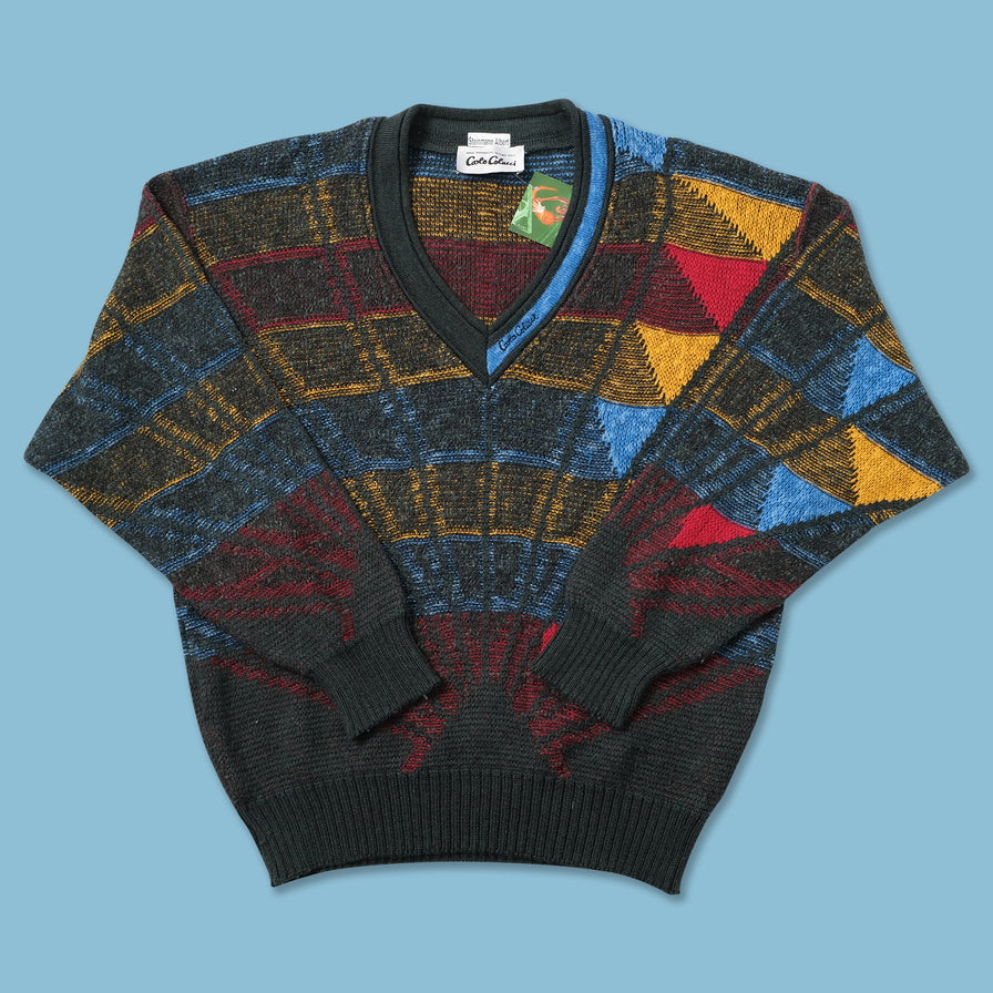 Vintage Carlo Colucci Knit V-Neck Sweater XLarge 