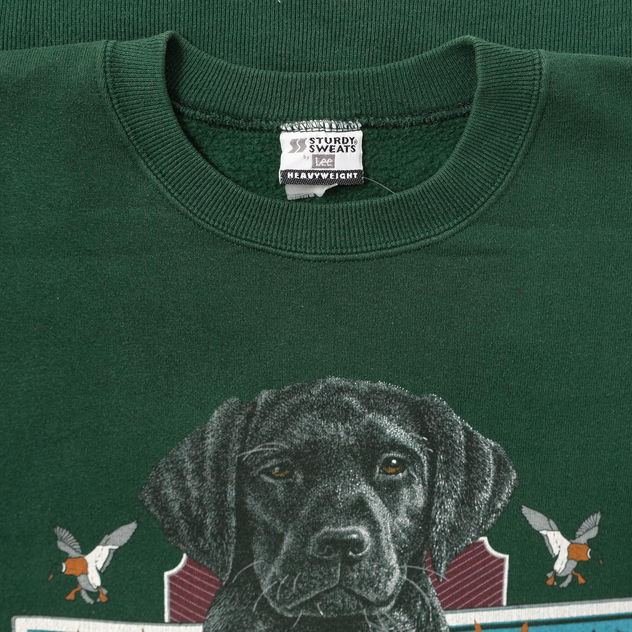 トップス 90s vintage sweat Labrador Retriever 90's Dog ArtPrint Sweatshirt USA製 SIZE XL 90年代 犬 アート