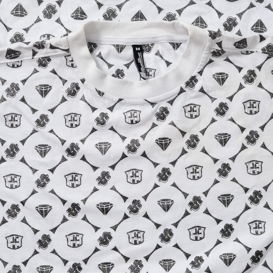 Y2K Raw Blue T-Shirt Large 