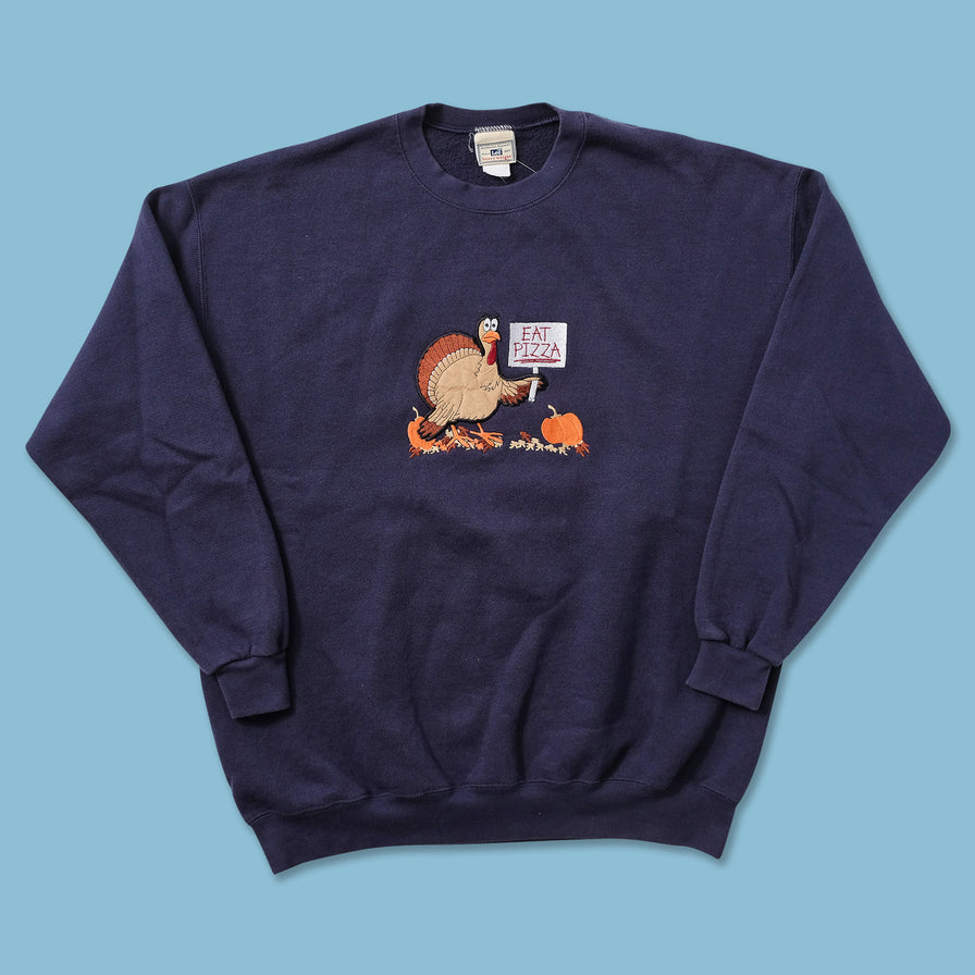 Vintage Eat Pizza Sweater XLarge 