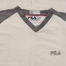 Vintage Fila V-Neck T-Shirt Small 