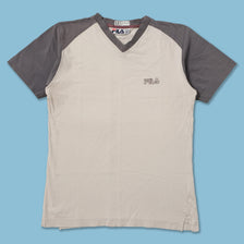 Vintage Fila V-Neck T-Shirt Small 