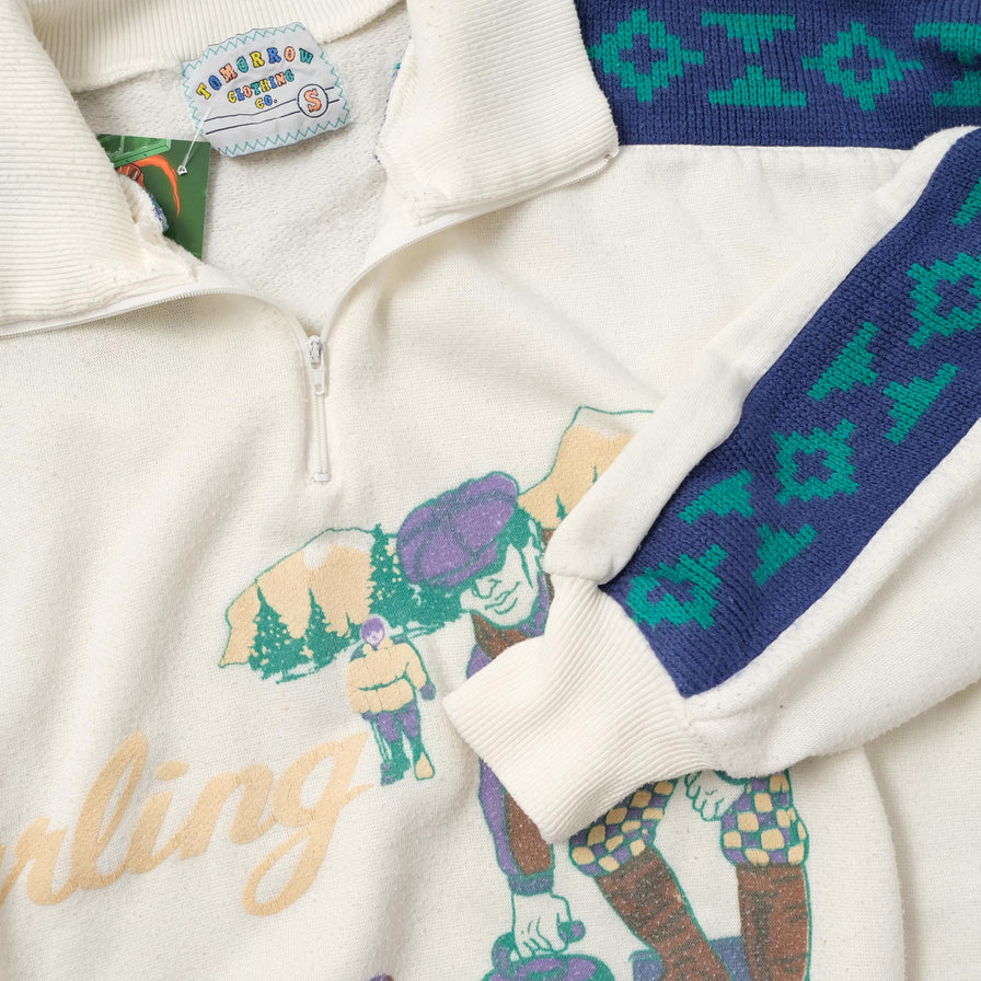 Vintage Curling Q-Zip Sweater Small 