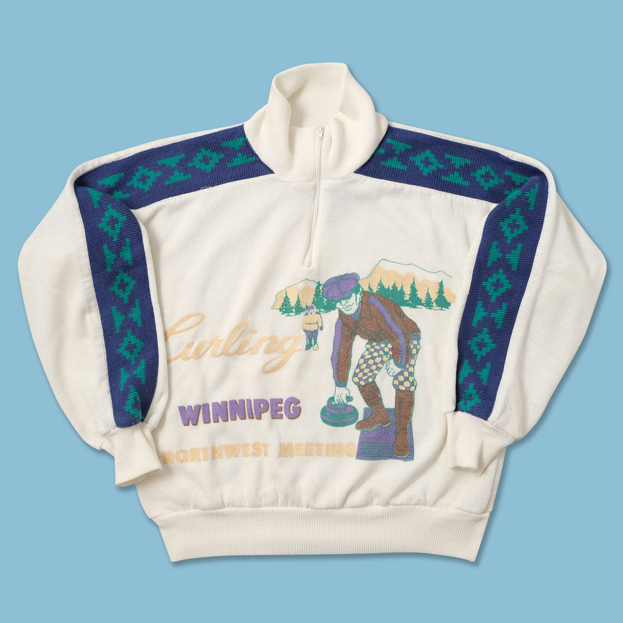 Vintage Curling Q-Zip Sweater Small 