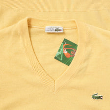 Vintage Lacoste V-Neck Knit Sweater Medium 