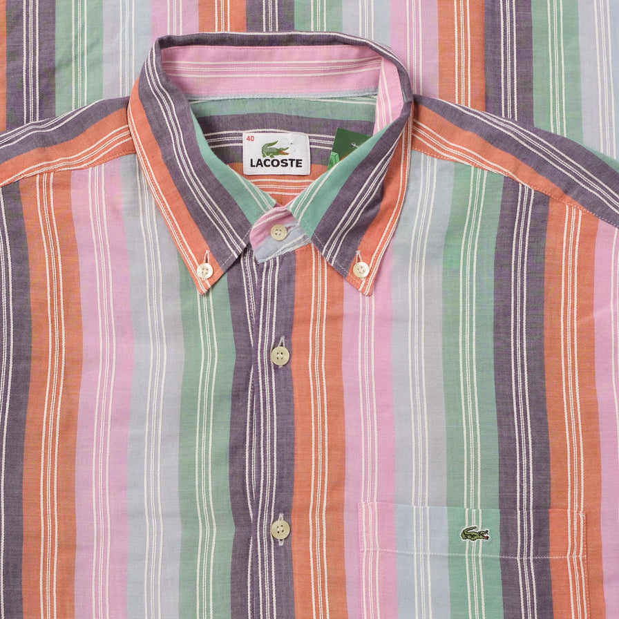Vintage Lacoste Striped Shirt Medium 