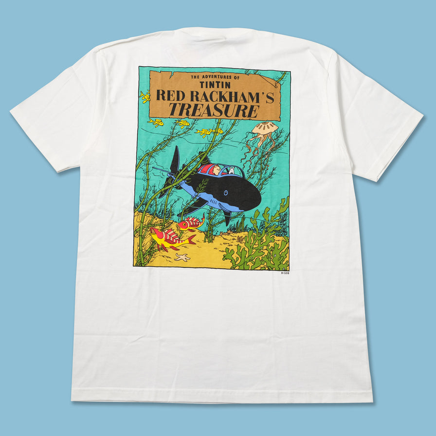 Vintage DS Tintin Red Rackham's Treasure T-Shirt XLarge 