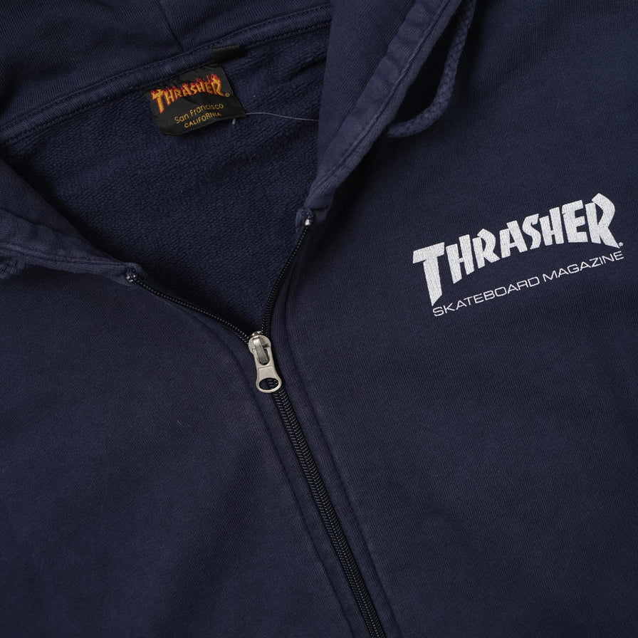 Vintage Thrasher Zip Hoody Small 