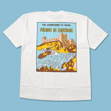 Vintage DS Tintin Fishing in Zanzibar T-Shirt Large 