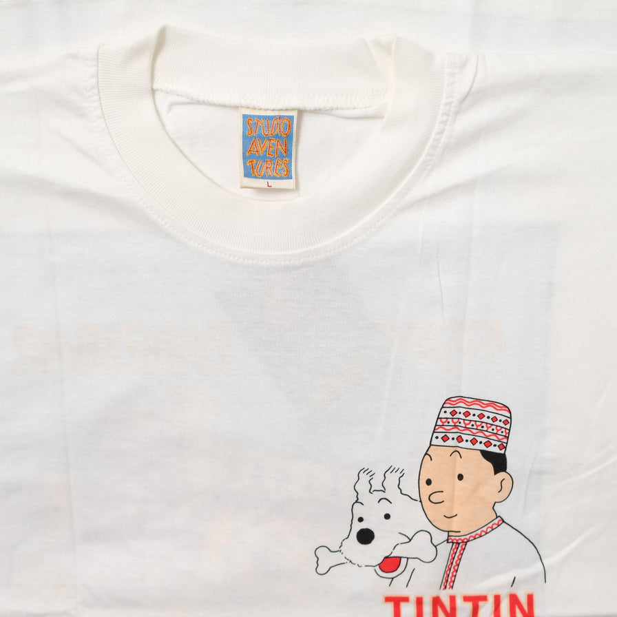 Vintage DS Tintin Fishing in Zanzibar T-Shirt Large 