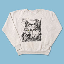 Vintage Alaska Wolf Sweater Small 