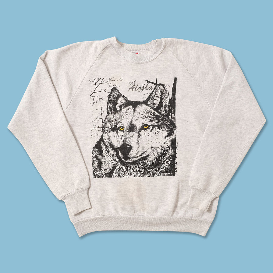 Vintage Alaska Wolf Sweater Small 