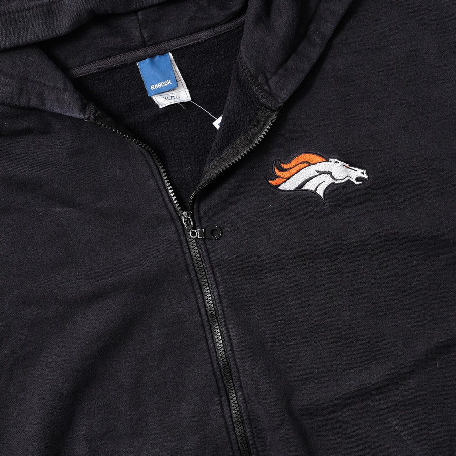 Vintage Reebok Denver Broncos Zip Hoody XLarge 