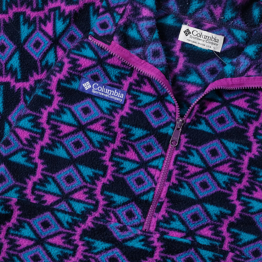 Women's Vintage Columbia Half Zip Fleece Small 