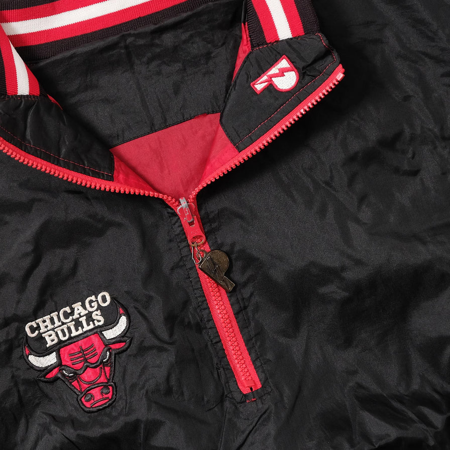 Women's Vintage Pro Player Chicago Bulls Half Zip Windbreaker Small 