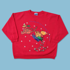 Vintage Women's Pooh Christmas Sweater Large 