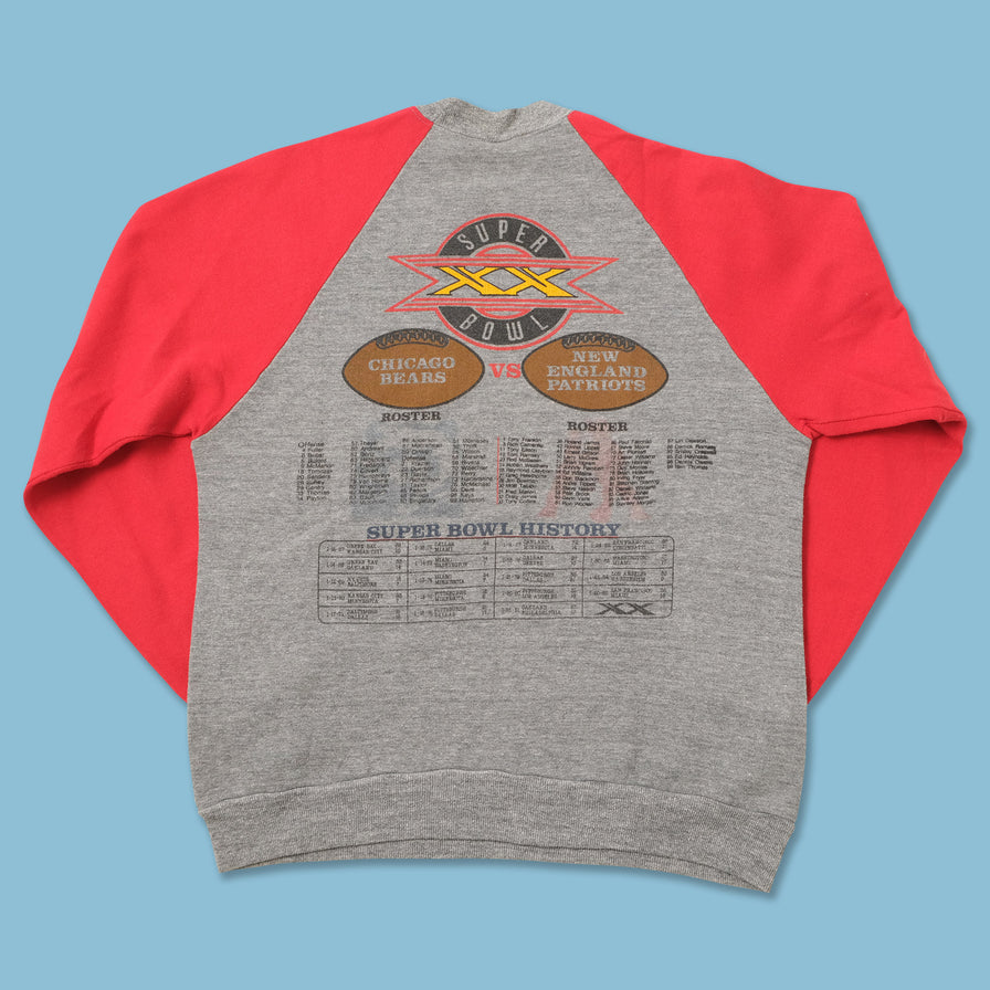 Vintage 1986 Super Bowl Patriots vs. Bears Sweater Medium 